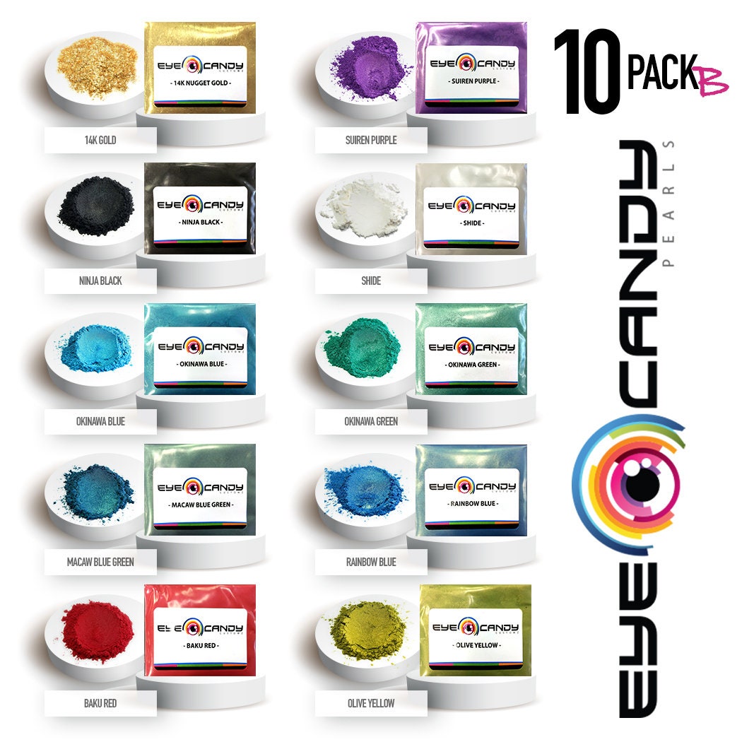 Eye Candy Mica Pigments 10 Color Variety Pack - Variety Sample B