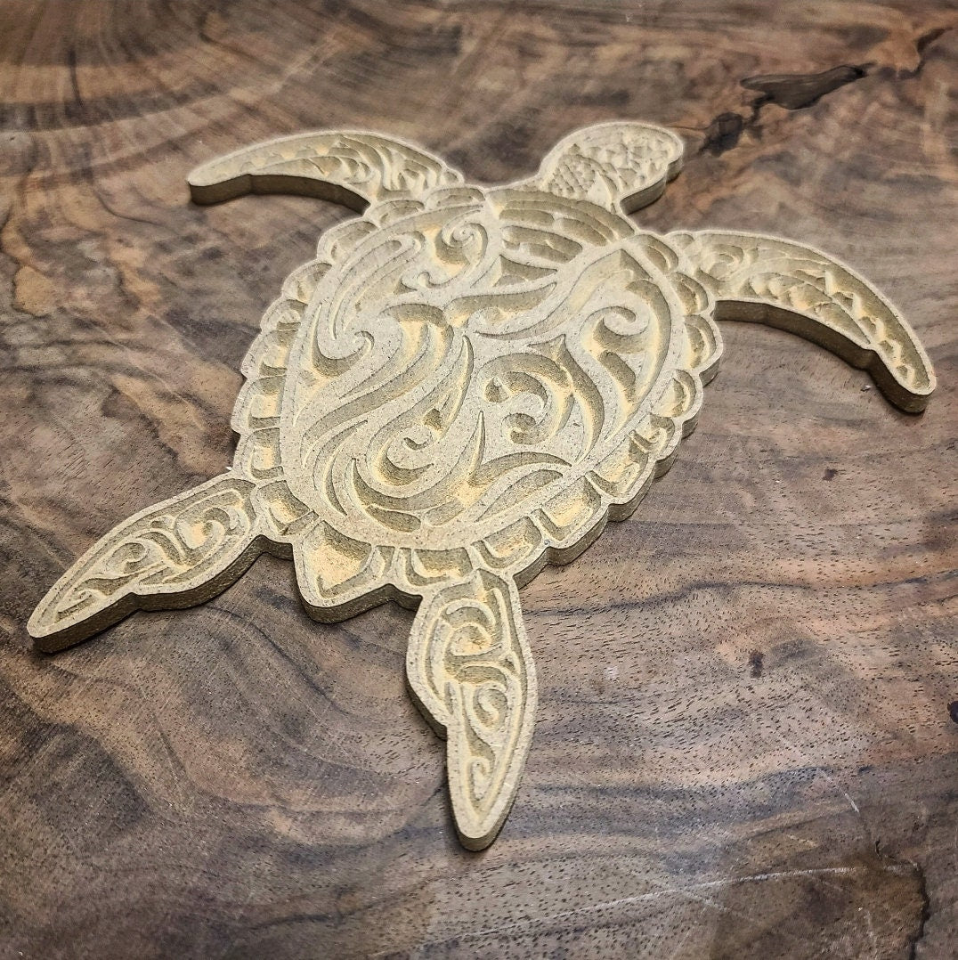 MAKERS REUSABLE MOLD™ Tribal Turtle Blank 16" or 18" Mdf