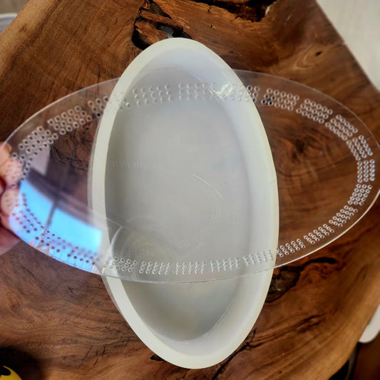 Oval Silicone Mold with Cribbage template