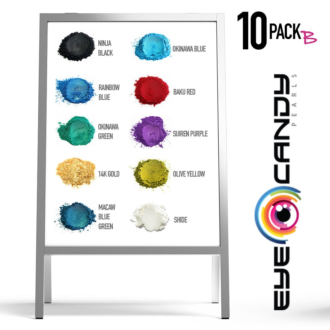 Eye Candy Mica Pigments 10 Color Variety Pack - Variety Sample B