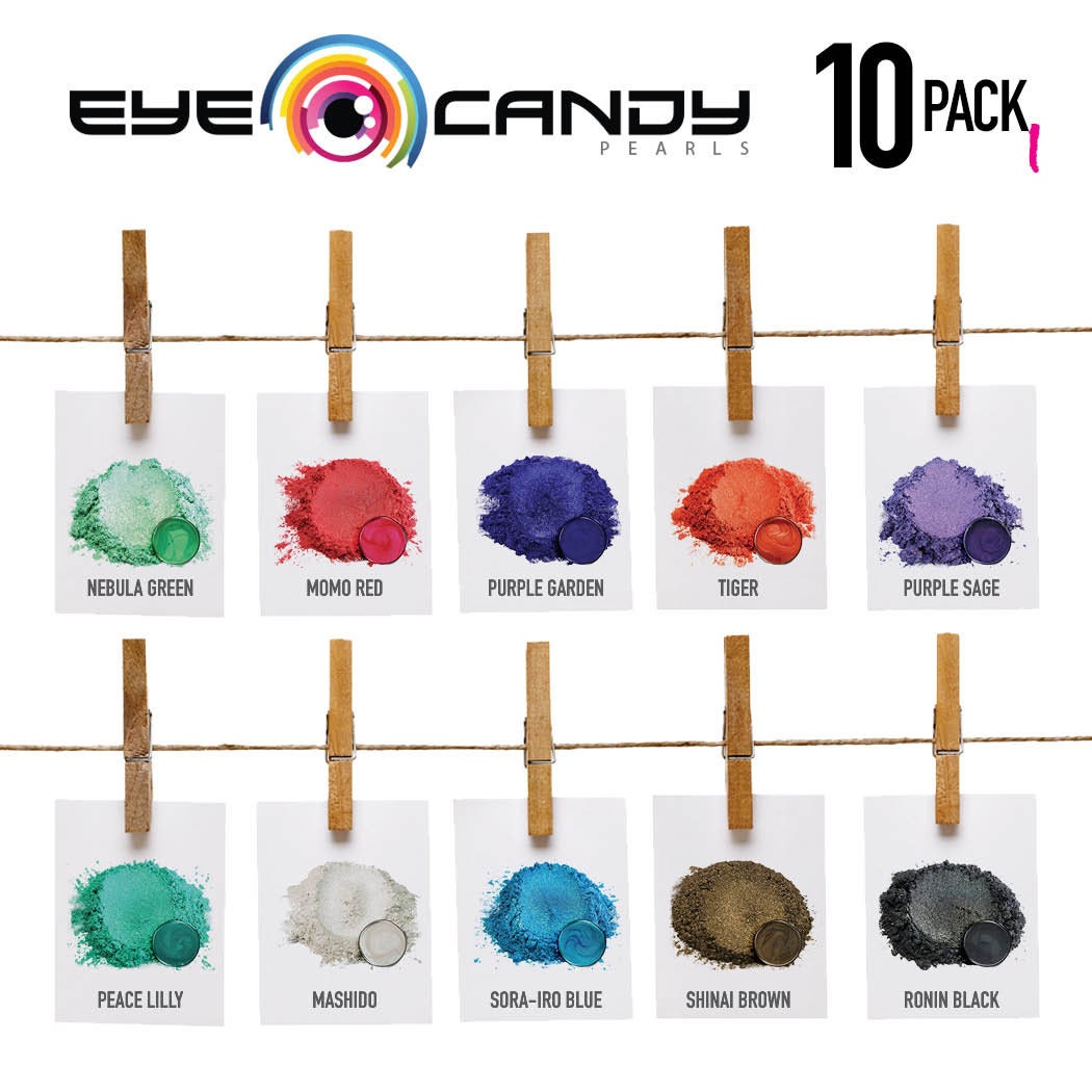 Eye Candy Mica Pigments 10 Color Variety Pack - Sample I