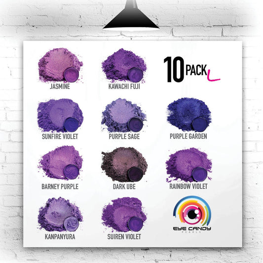 Eye Candy Mica Pigments 10 Color Variety Pack - Variety Sampler L