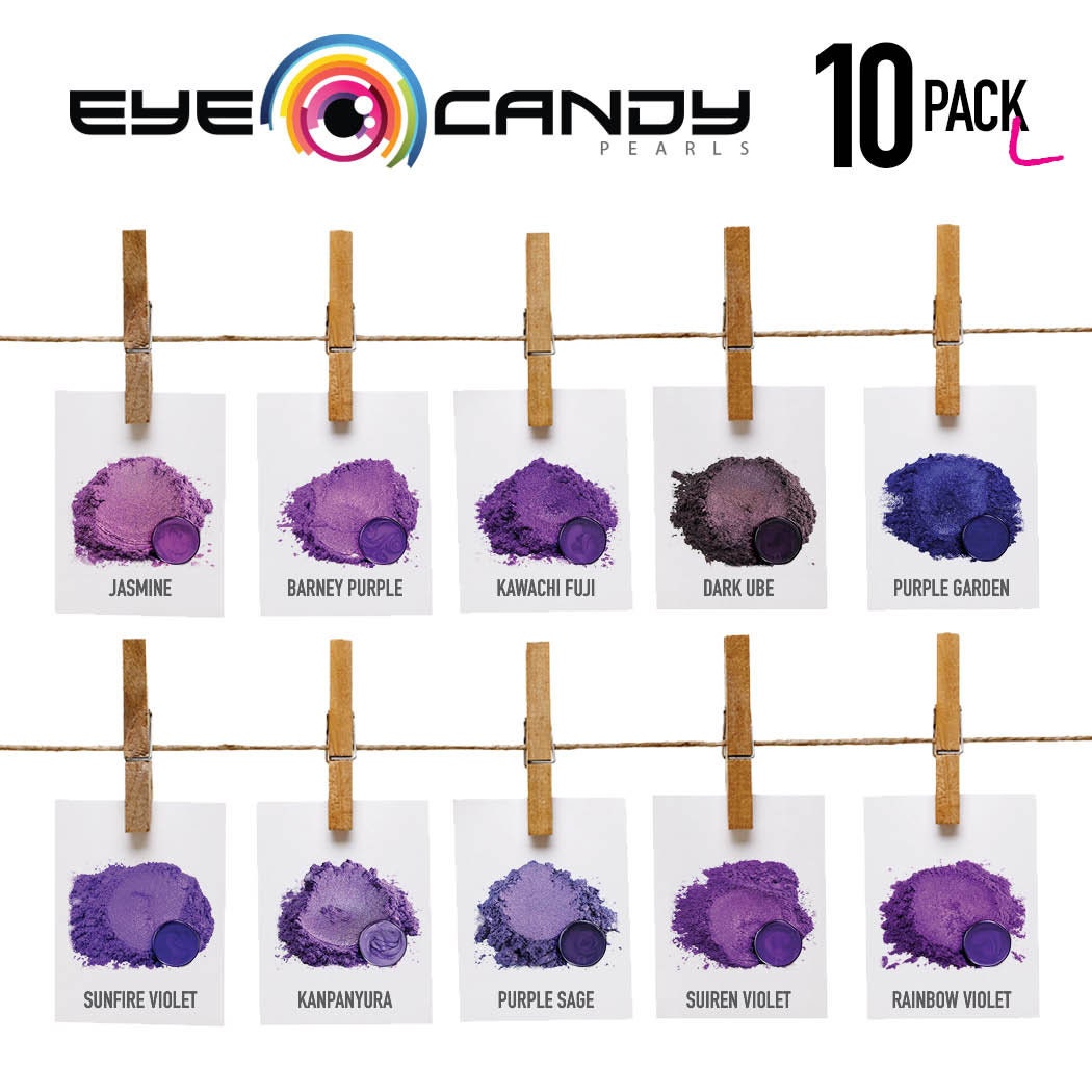 Eye Candy Mica Pigments 10 Color Variety Pack - Variety Sampler L