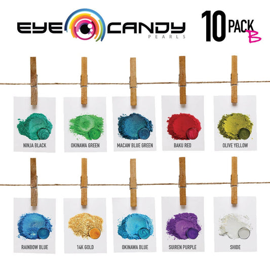 Eye Candy Mica Pigments 10 Color Variety Pack - Variety Sample B