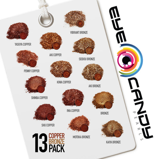 Eye Candy Mica Pigments 13 Color Variety Pack - COPPER/BRONZE SAMPLE
