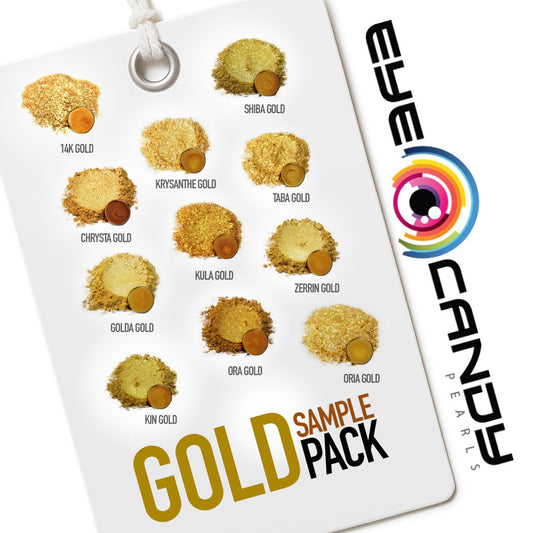 Eye Candy Mica Pigments 11 Color Variety Pack - GOLD SAMPLE