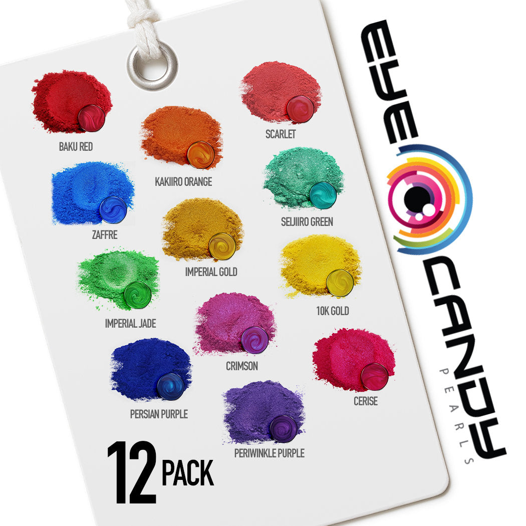 Eye Candy Mica Pigments 12 Color Sample Set Q-OPULENT