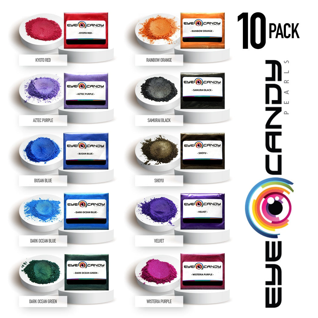 Eye Candy Mica Pigments 10 Color Variety Pack A- VARIETY
