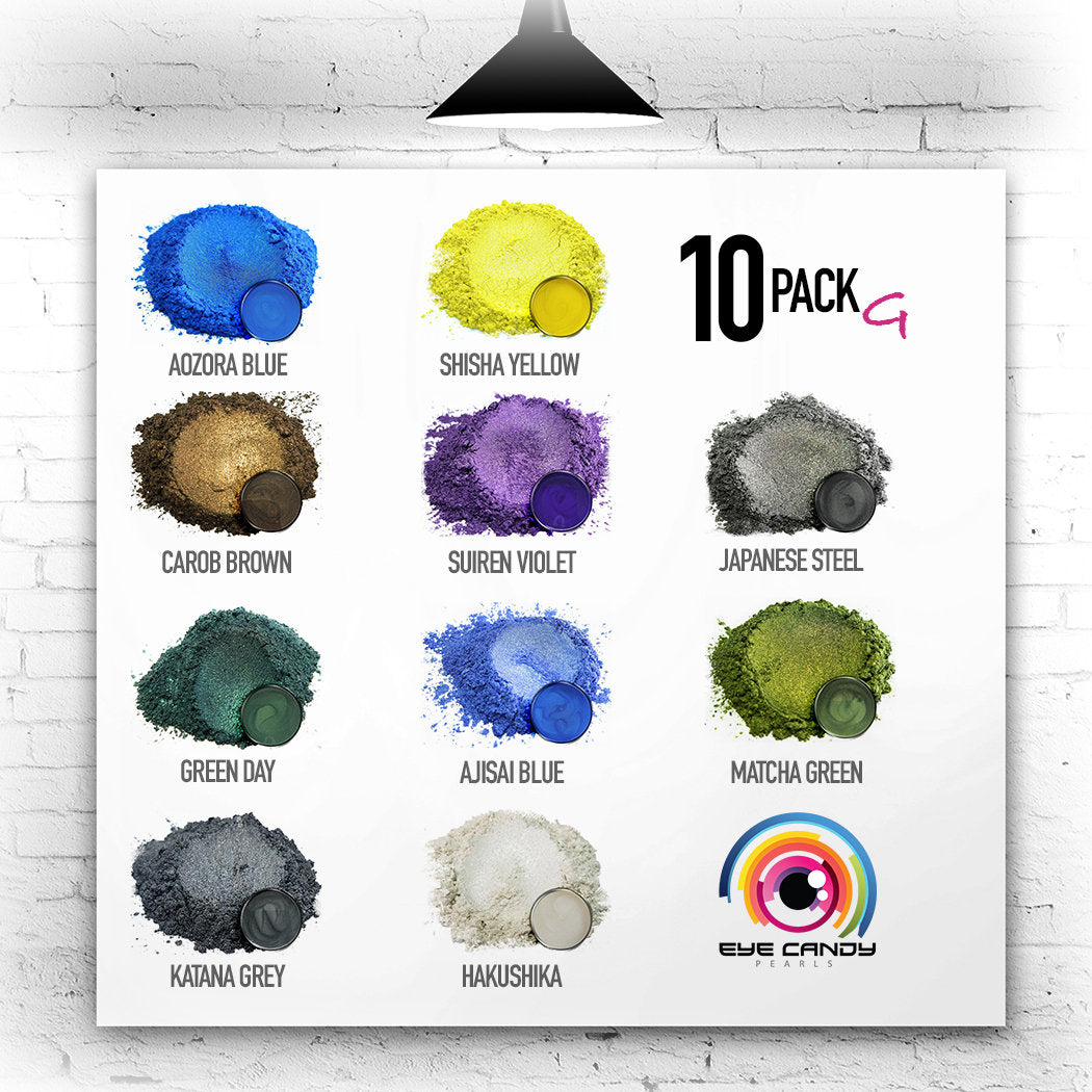 Eye Candy Mica Pigments 10 Color Variety Pack G- VARIETY