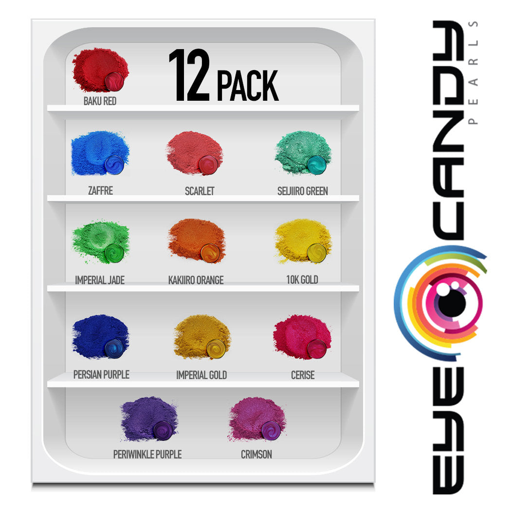 Eye Candy Mica Pigments 12 Color Sample Set Q-OPULENT