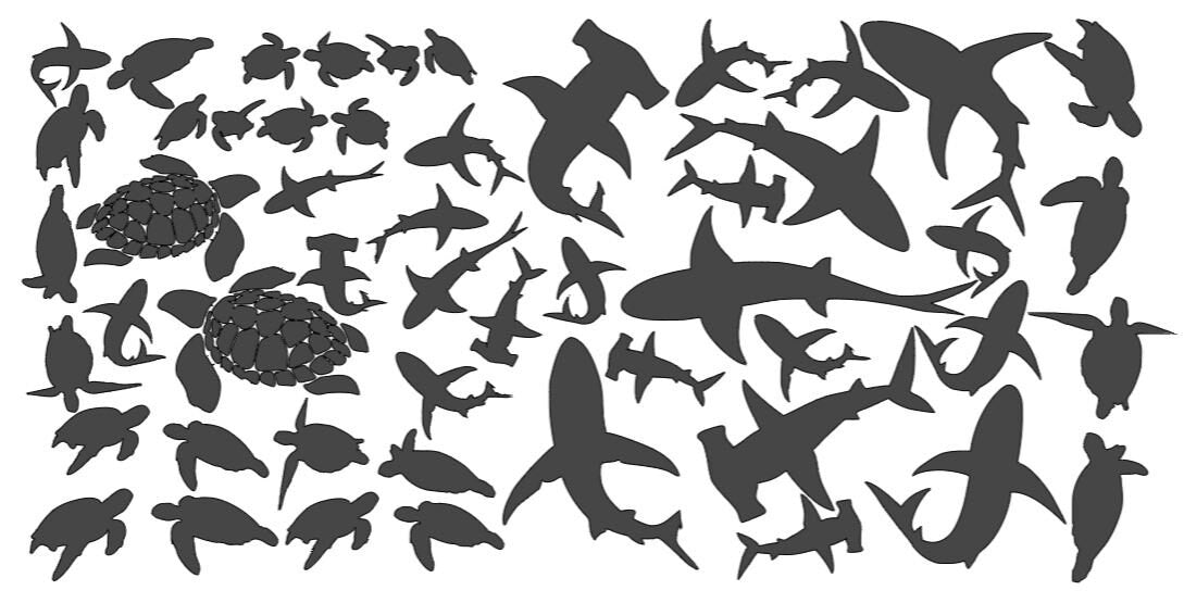 Vinyl Stickers- Sharks, Turtles, Dolphins, Whales, Jellyfish, Octopus, MantaRay, Mermaids