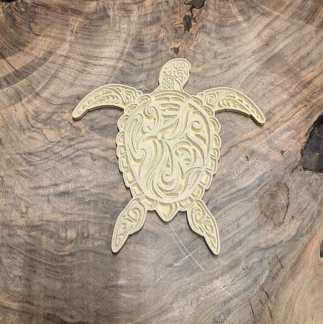 MAKERS REUSABLE MOLD™ Tribal Turtle Blank 16" or 18" Mdf