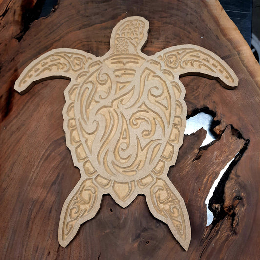 MAKERS REUSABLE MOLD™ Tribal Turtle Blank 16" or 18" Mdf